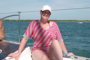 On the Catamaran heading to see the dolphins